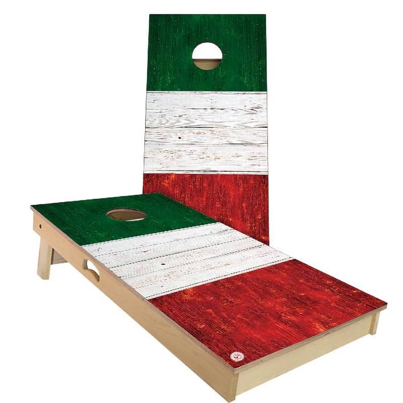 Italy Flag Outdoor Cornhole Board Set - Backyard 2x4 - Include Carrying Case