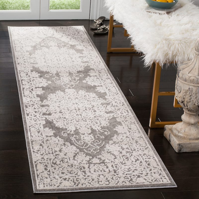SAFAVIEH Reflection Euna Charming Oriental Rug - 2'3" x 12' Runner - Dark Grey/Cream