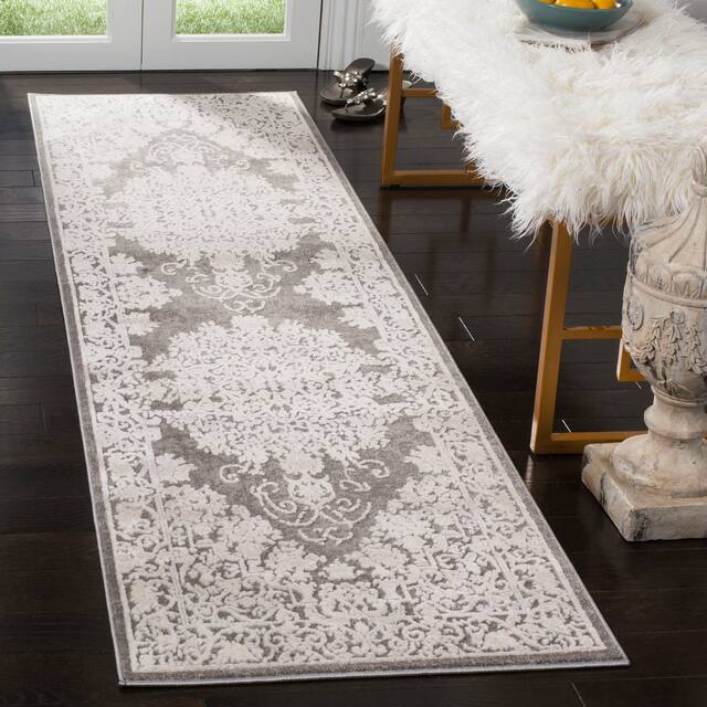 SAFAVIEH Reflection Nedelja Charming Oriental Rug - 2'3" x 10' Runner - Dark Grey/Cream