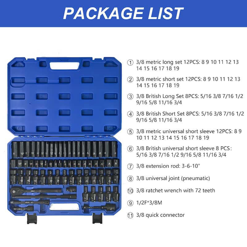 67-Piece Comprehensive Pneumatic Tool Kit
