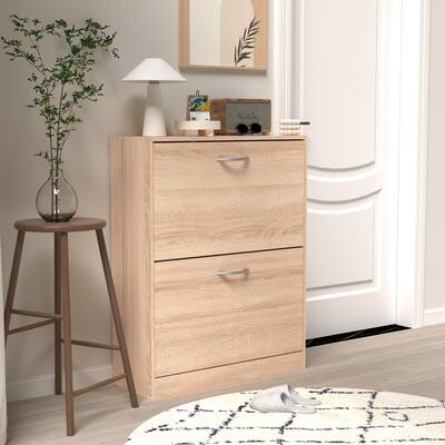 Shoe Cabinet with 4 Flip Drawers, Large Capacity Wooden Shoe Storage Cabinet, Freestanding Shoe Rack Organizer