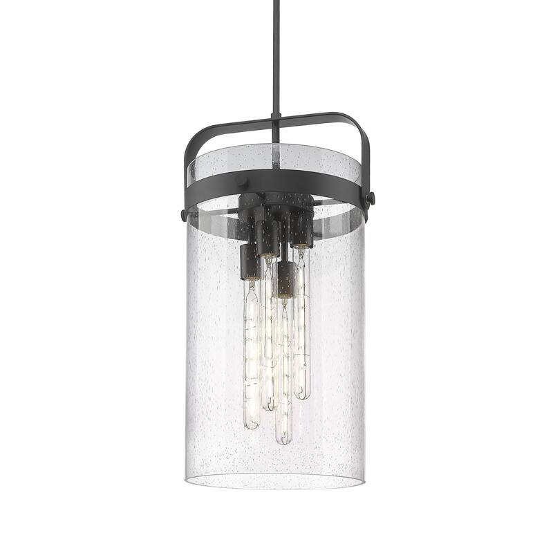 Innovations Lighting 413-4SL-26-13 Pilaster Pendant Pilaster 4 Light - Matte Black / Seedy