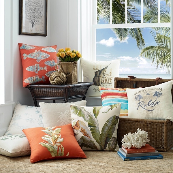 Tommy Bahama Birds of Paradise Spice Cotton Throw Pillow On Sale