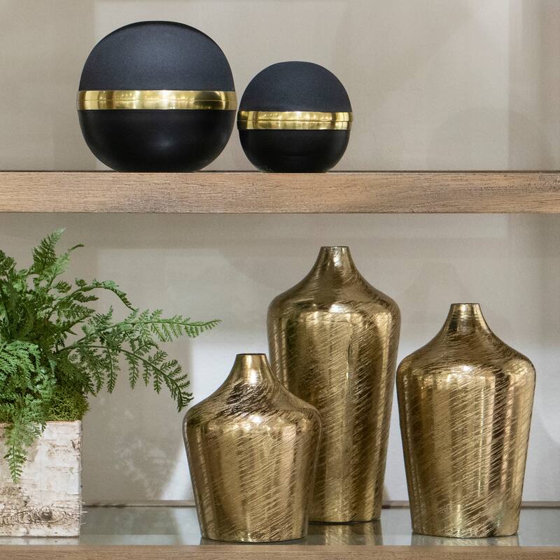 Elk Home Caliza Champagne Gold Metal 8 Inch Wide Vase