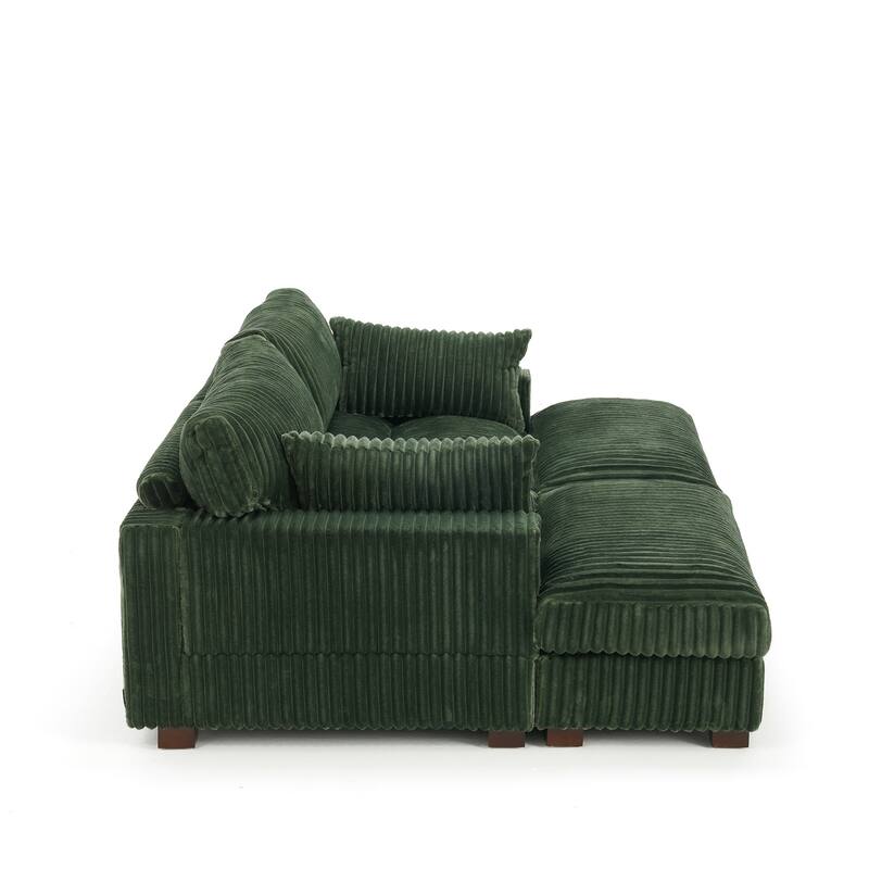 Plush Cloud Couch Modular Sectional Sofa with Ottoman