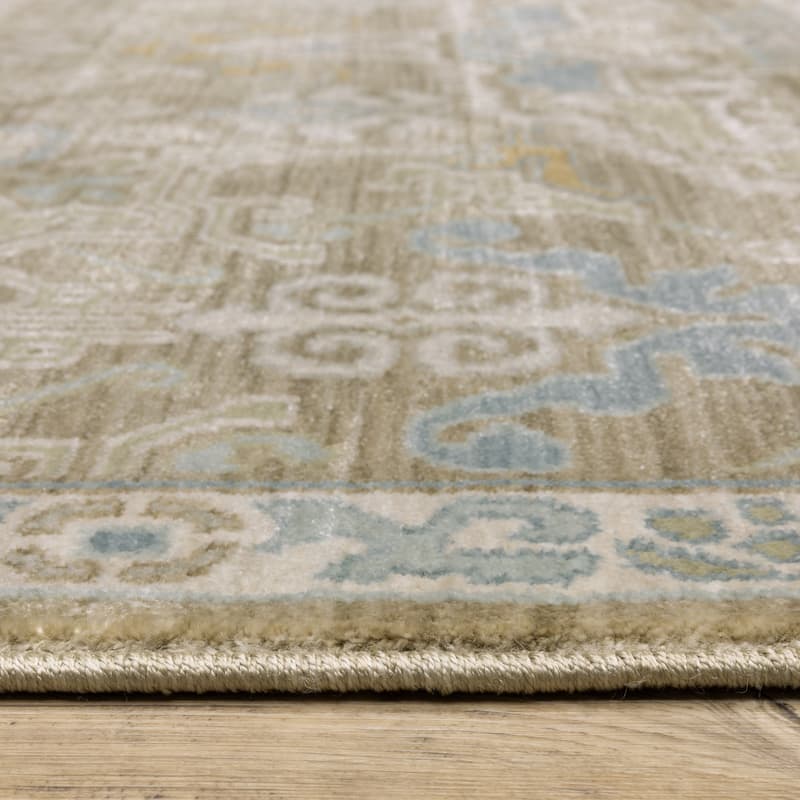 Meadow Bohemian Medallion Brown/ Teal Area Rug
