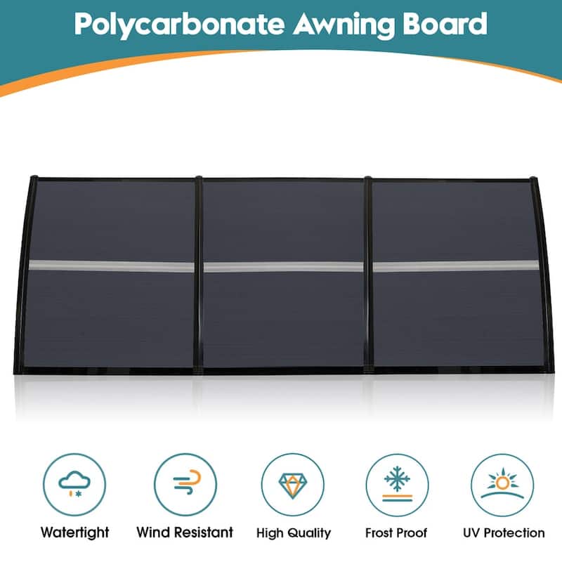 MCombo 40×120 Window Awning with Polycarbonate Board, 4012