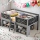 preview thumbnail 1 of 22, Twin Size Loft Bed With 2 Shelves,Ladder,Guardrail Chalkboard for Home Grey