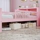 preview thumbnail 31 of 34, Twin Size Bed with Headboard Storage Rack, Two Under-Bed Drawers, Three-Side Guardrails for Safety and Security,White