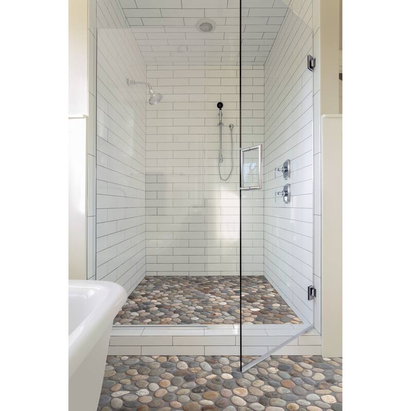 Classic Pebble 11 in. x 11 in. Mesh-Mounted Mosaic Wall and Floor Tile