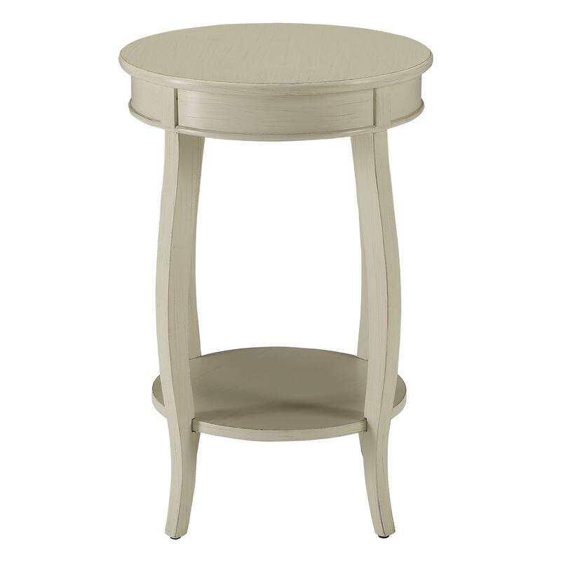 Clarissa Round Side Table with Bottom Shelf