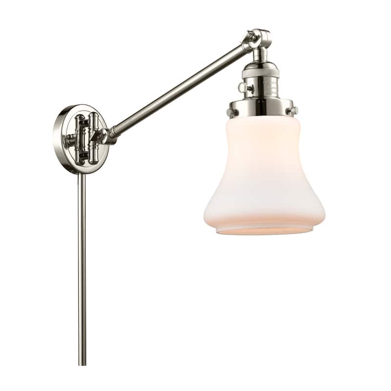 Innovations Lighting Bellmont Single Light 25" Tall Bathroom Sconce - Polished Nickel / Matte White