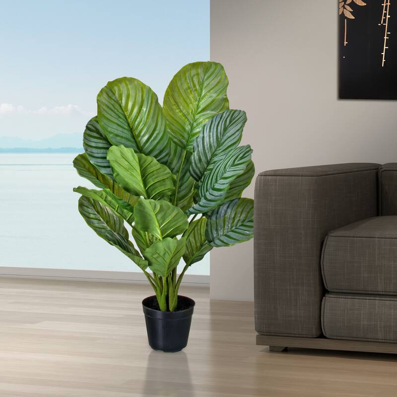 34" Potted PU Calathea Plant