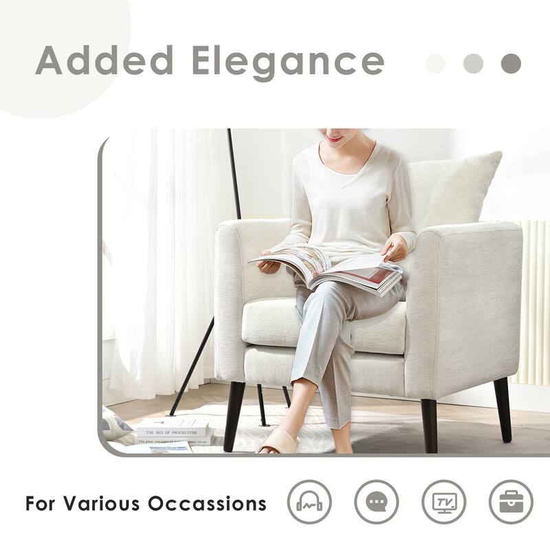 Anmytek Mid Century Modern Fabric Accent Chairs