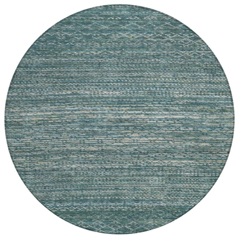 Machine Washable Indoor/Outdoor Modern Trellis Chantille Rug
