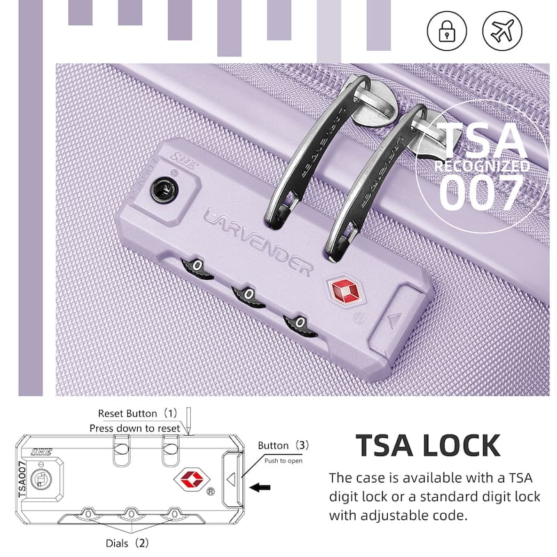 6-Piece Modern Luggage Sets, Hard-Shell Expandable Luggage with Travel Bag, TSA Lock and Spinner Wheels, for Boarding Travel