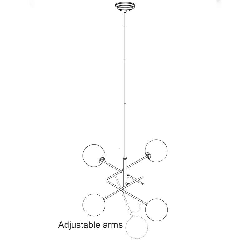 Caucy 4-Light Sputnik Modern Chandelier-UL - 32 inches
