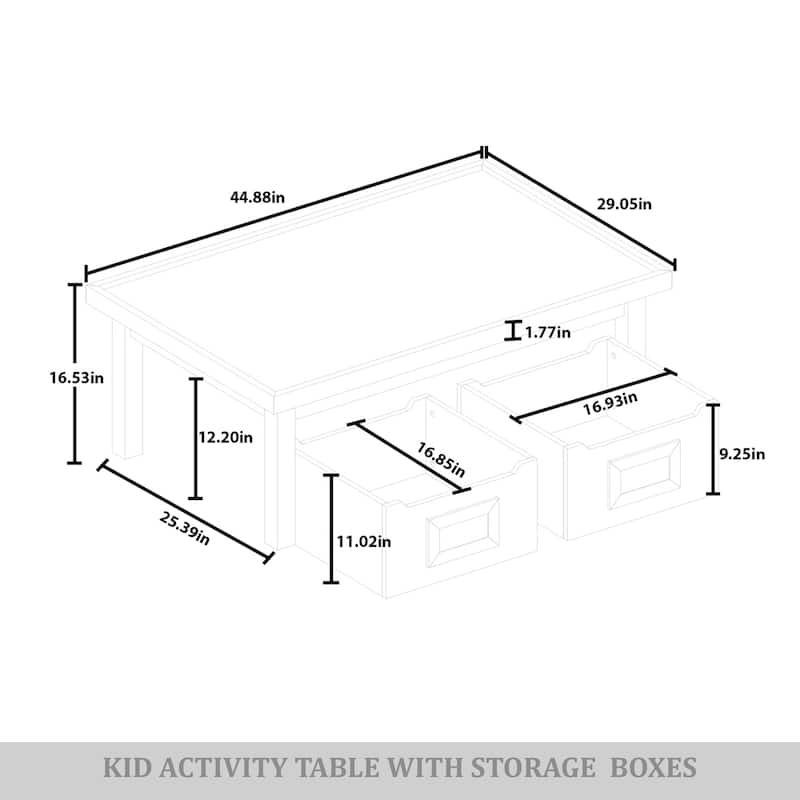 CraftPorch Contemporary Kids Table with Drawers