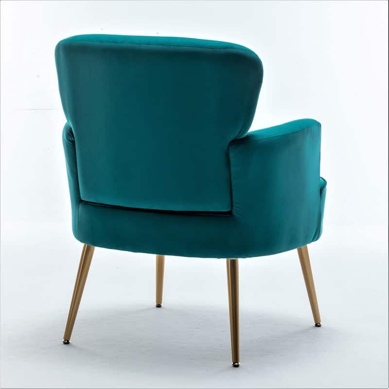 US Pride Furniture Trendy Velvet Accent Chair with Gold Metal Legs Upholstered Armchair
