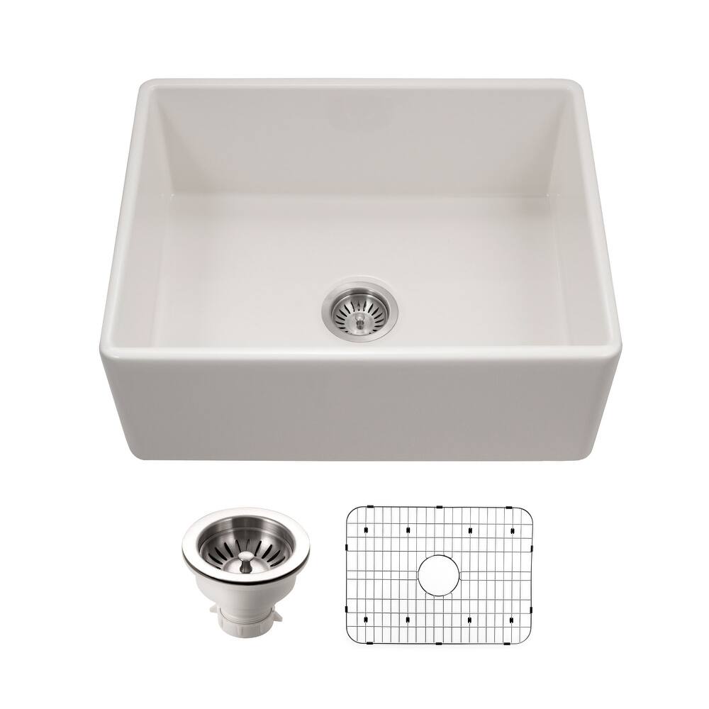 Houzer PTS-2600-C Platus 26" Farmhouse Single Basin Fireclay Kitchen