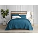 preview thumbnail 15 of 15, Garment Wash Grid Stitched Ultra Soft Microfiber 3-Piece Quilt Set