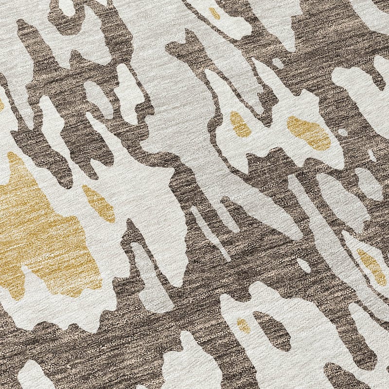 Machine Washable Indoor/ Outdoor Abstract Contemporary Chantille Rug