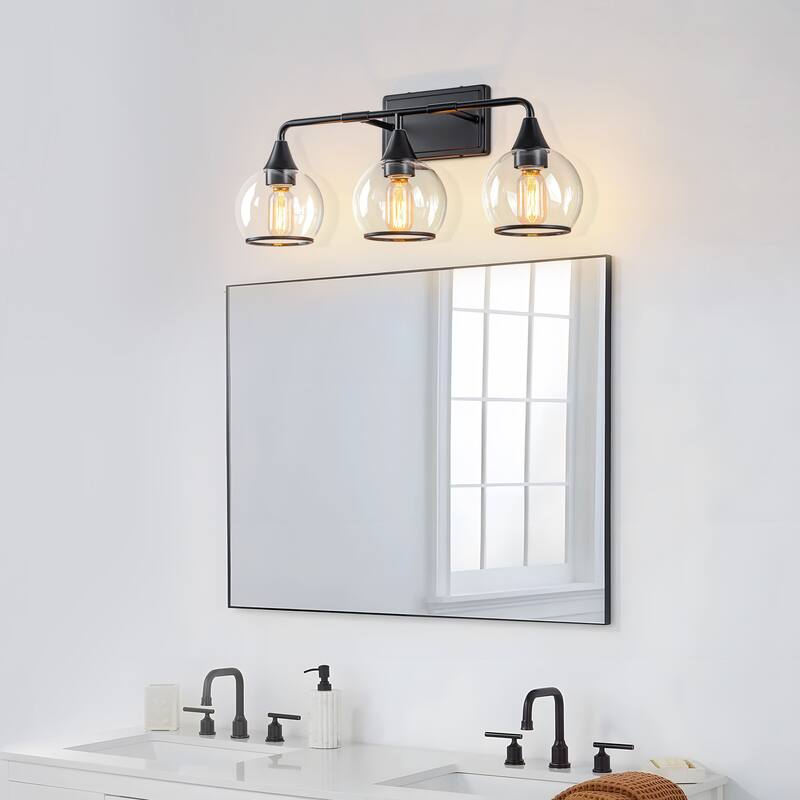 Starsky 3/4 Lights Modern Vanity Light Clear Globe Glass Shades