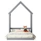 preview thumbnail 27 of 28, Full Size Pine Wood Headboard Floor Bed with Guardrails, No Slats