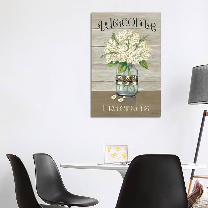 iCanvas "Welcome Friends Mason Jar" by Pam Britton Canvas Print - 40x26x1.5