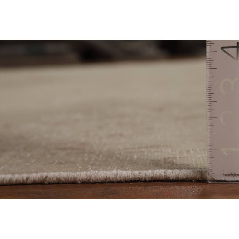 Distressed Tabriz Persian Vintage Rug Hand-Knotted Wool Carpet - 9'11" x 12'9"