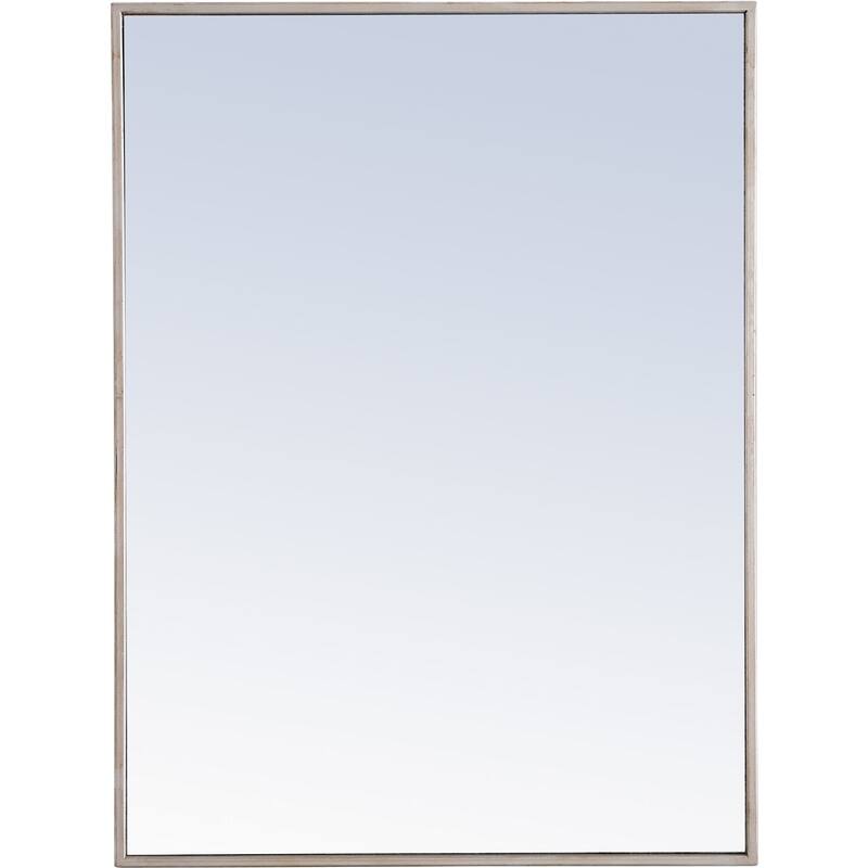 Elegant Lighting Eternity 32" x 24" Rectangular Metal Framed Wall - Silver