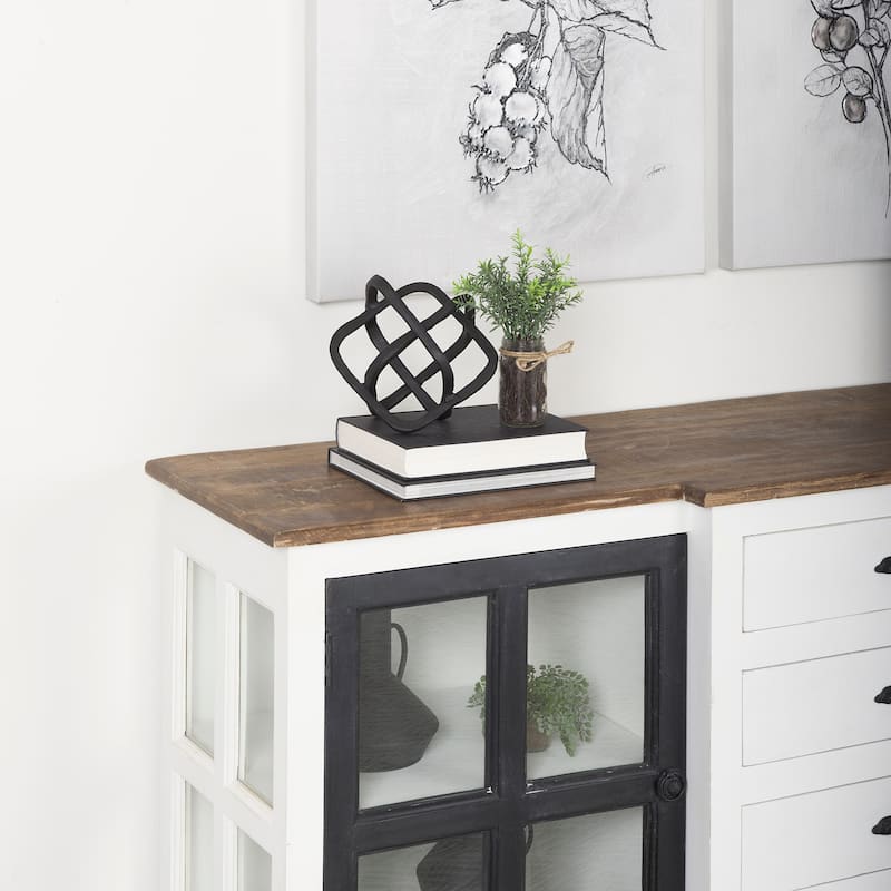 Willem Black Iron Cube Decorative Object - 8.6"L x 8.6"W x 8.6"H