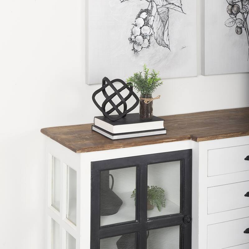 Willem Black Iron Cube Decorative Object - 8.6"L x 8.6"W x 8.6"H