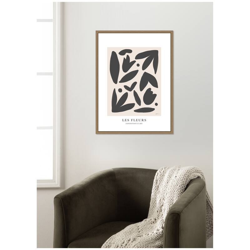 Kate and Laurel Exposition d Art Les Fleurs by Gabrielly Guedes Framed Canvas Wall Art Print