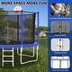 preview thumbnail 10 of 10, 12 ft. Outdoor Blue Heavy-Duty Round Trampoline with Enclosure with Basketball Hoop and Ladder