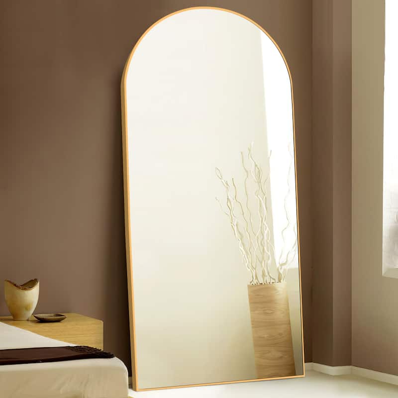 Lumioca Arch Floor & Full Length Gold Framed Wall Mirror