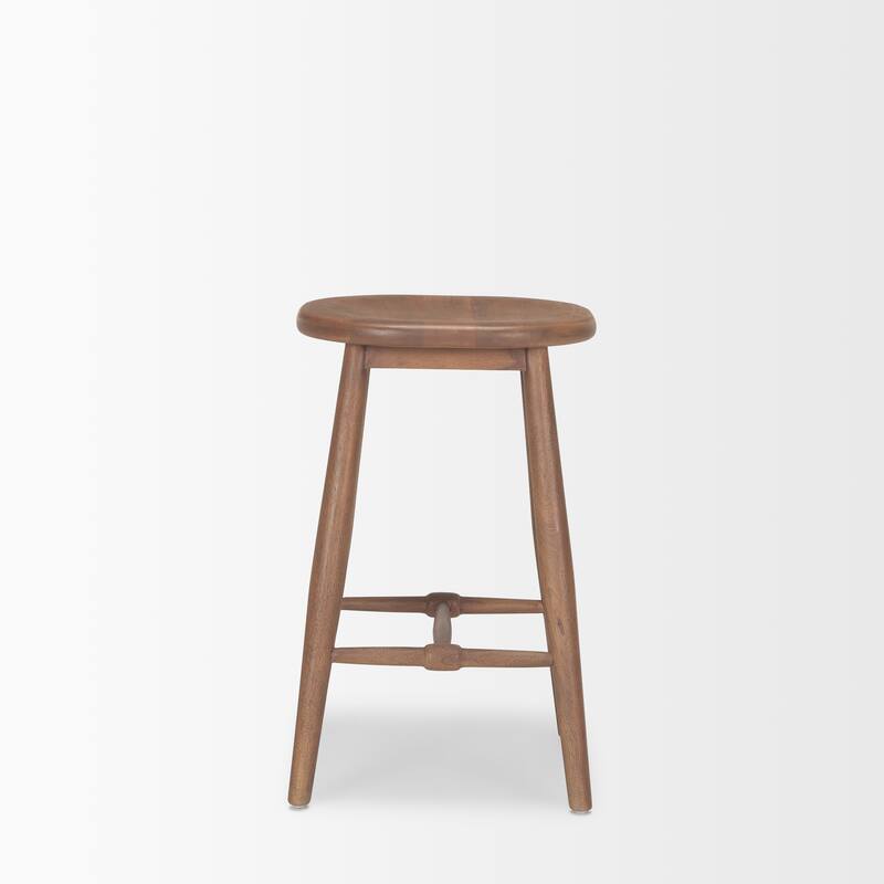 Ernest Medium Brown Wood Counter Stool - 16.5L x 16.5W x 26.0H