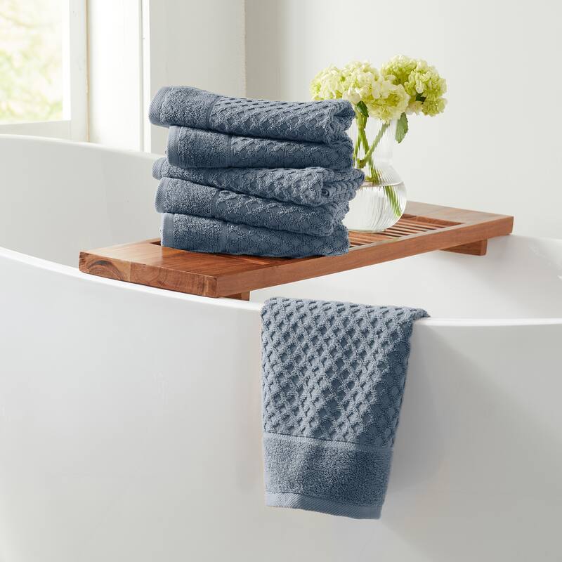 Linery & Co. Cotton Diamond Waffle Texture Bath Towels
