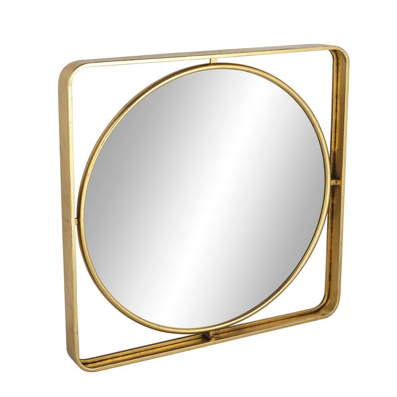 Gold Metal Room Wall Mirror - 34 x 4 x 34Round