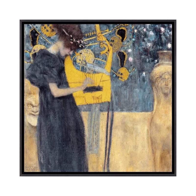 iCanvas "Musik 1895" by Gustav Klimt Framed - 26x26 - Ebony