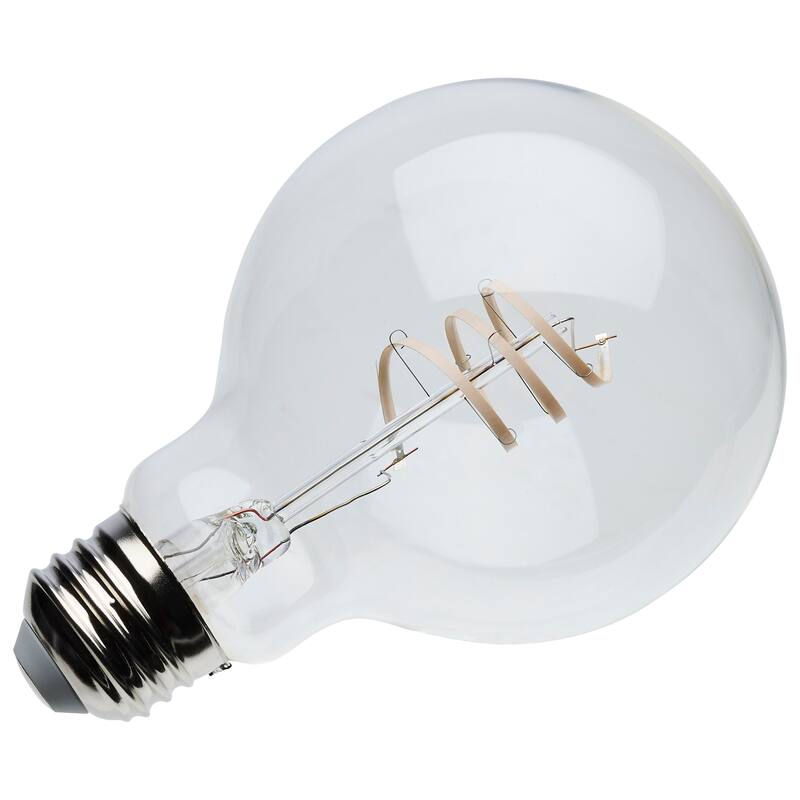 6W LED Reminiscent Flex Gray Coil Filament G25 Medium Base 2700K CCT 120V - Clear