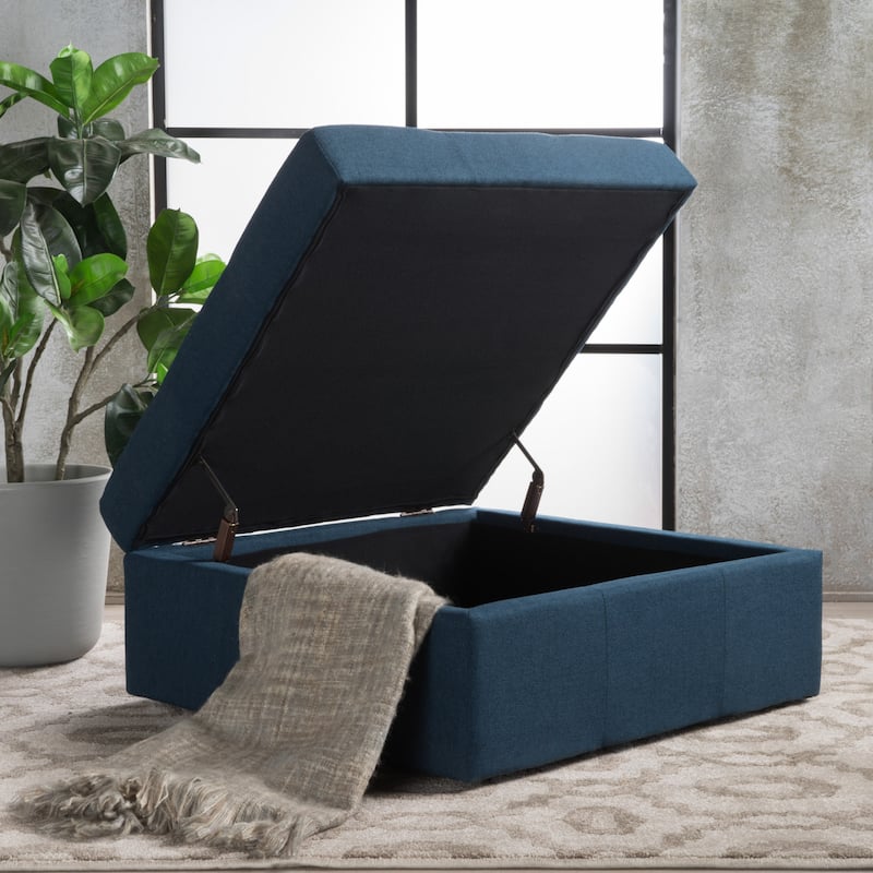 Larkin Storage Ottoman - Navy Blue