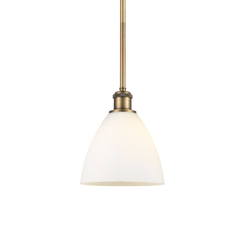 Innovations Lighting 516-1S-9-8 Bristol Pendant Bristol 8" Wide Mini - Brushed Brass / Matte White