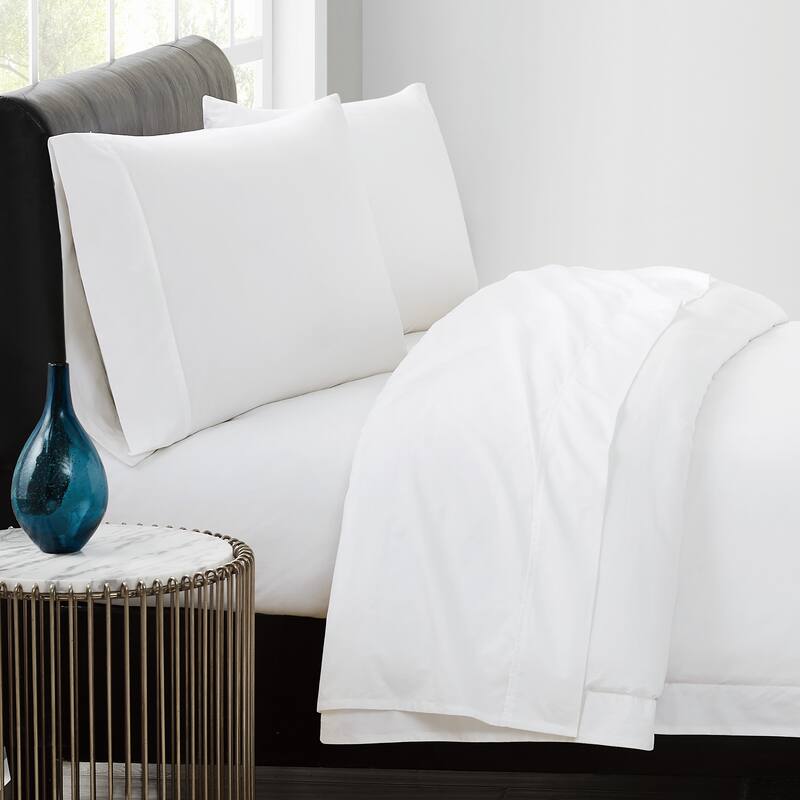 Vince Camuto Solid 400TC Percale 4 Piece Sheet Set