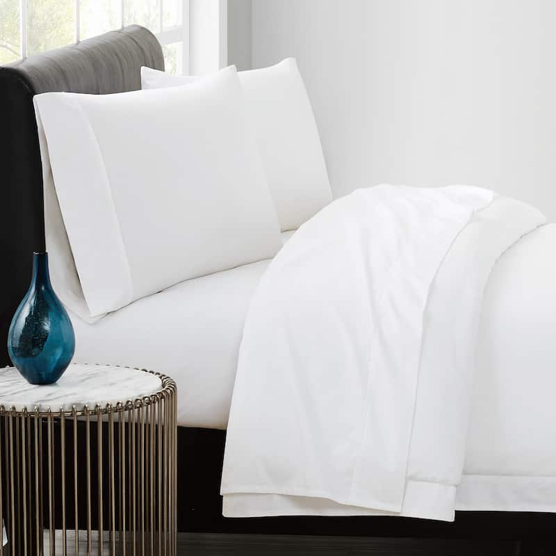Vince Camuto Solid 400TC Percale 4 Piece Sheet Set