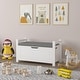 preview thumbnail 6 of 7, Kid Toy Box Chest, Large Storage Cabinet with Cushion Seat Bench/Flip-Top Lid/Safety Hinge for Nursery, Playroom, White