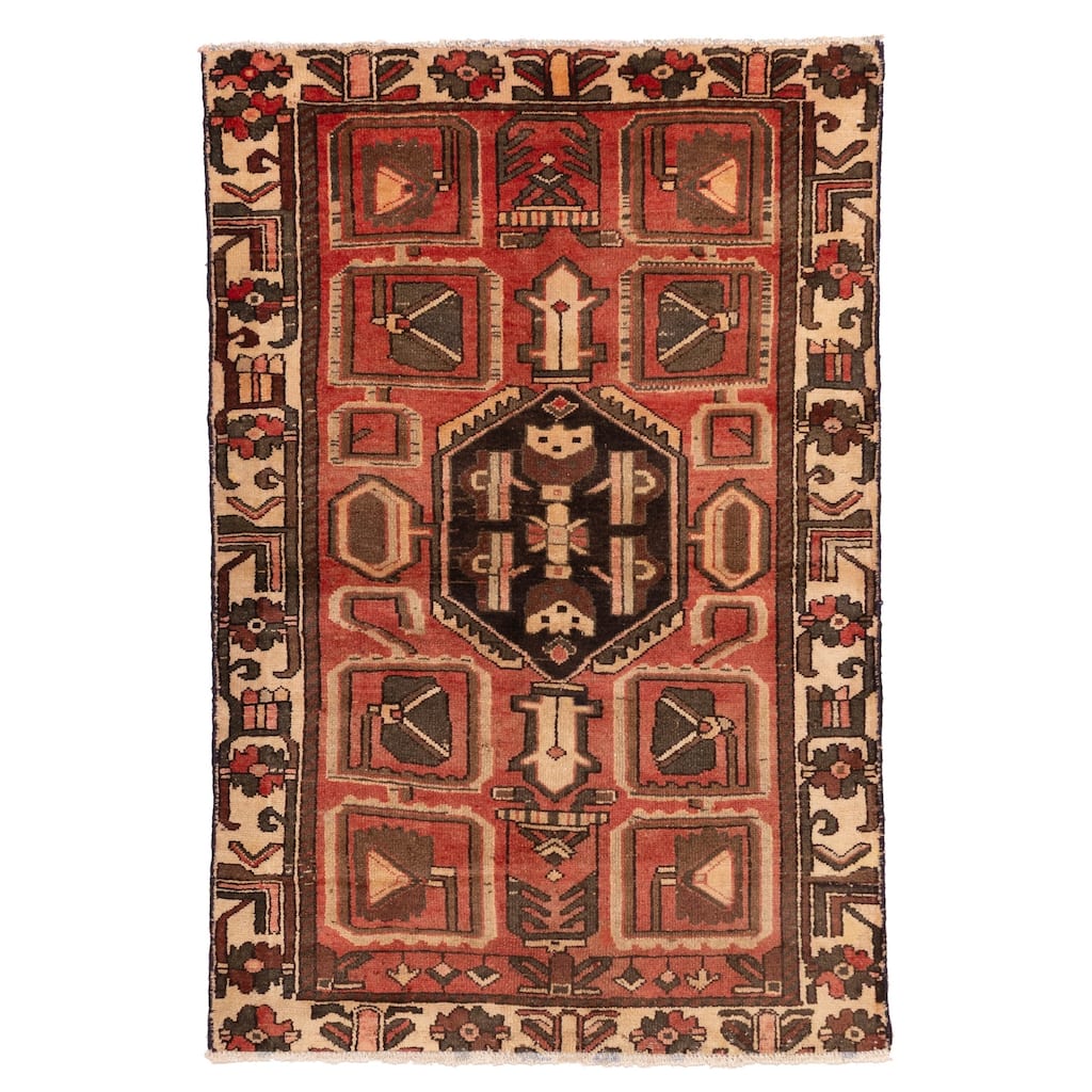ECARPETGALLERY Hand-knotted Andelz Red Wool Rug - 4'0 x 6'3