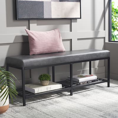 SAFAVIEH Selena 2-Shelf Bench - 48" W x 15" D x 18" H - 48Wx15Dx18H