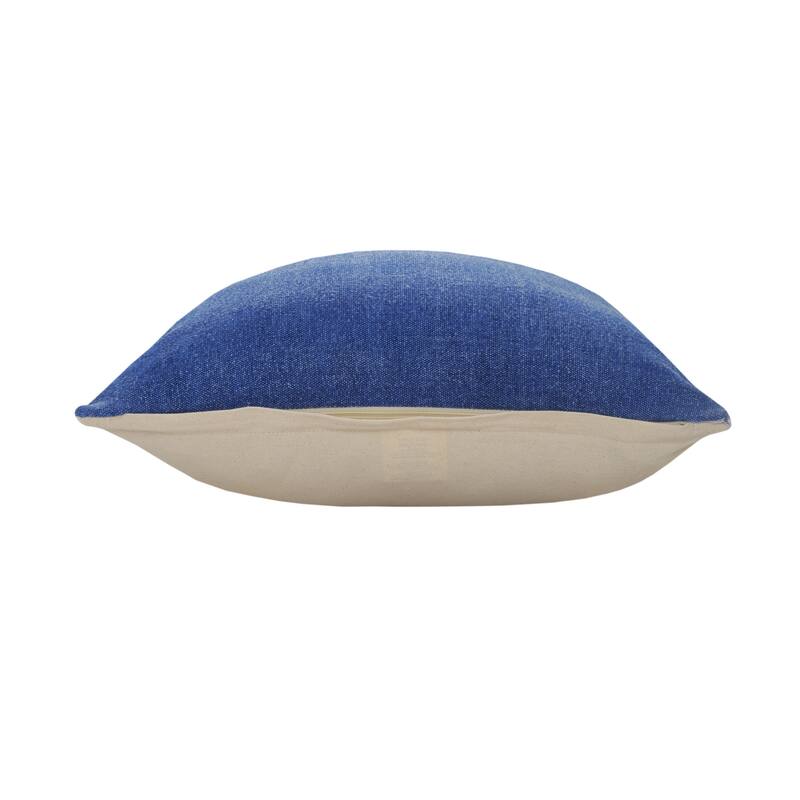 Textured Cotton Square Throw Pillow - 20" - Blue