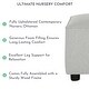 preview thumbnail 10 of 15, Evolur Holland Upholstered Ottoman in Thunder, Foot Rest Stool for Nursing Moms